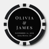 Elegantes Monogramm Schwarze Hochzeit Pokerchips (Vorderseite)