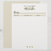 Elegantes Monogramm Schwarzes Gold Einfaches Rezep (Vorne/Hinten)