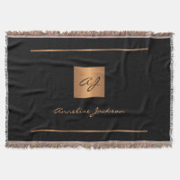 Elegantes Monogramm Schwarzes Gold-Namensschild mo