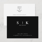 Elegantes Monogramm Schwarzes Hochzeits-QR-Code Sa (Vorne/Hinten)