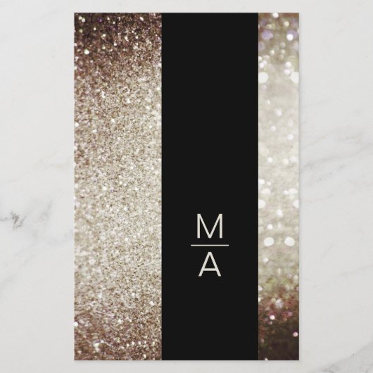 Elegantes Monogramm Silber Gold Flyer (Vorne)