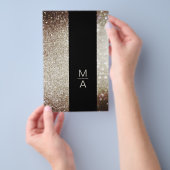 Elegantes Monogramm Silber Gold Flyer (Handgriff)