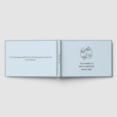 Elegantes Monogramm staubblau Initialen Hochzeit Gästebuch (Voll)
