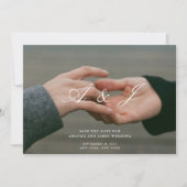 Elegantes Monogramm Typografie-Foto Save the Date Einladung (Vorderseite)