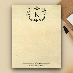Elegantes Monogramm und Name Individuelles Vinta Notizblock