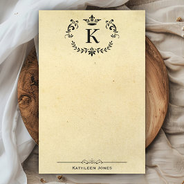 Elegantes Monogramm und Name | Vintages Papier