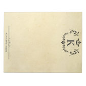 Elegantes Monogramm und Name | Vintages Papier Notizblock (Vorderseite)