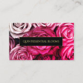 Elegantes Monogramm und rosa Rosen Florist Visitenkarte (Vorderseite)