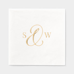 Elegantes Monogramm-Und-Zeichen Luxus-Hochzeit G Servietten Mit Folie