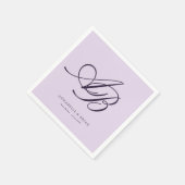Elegantes Monogramm Violette Hochzeit  Serviette (Ecke)