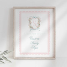 Elegantes Monogramm-Wappen-Baby-Shower-Zeichen ind
