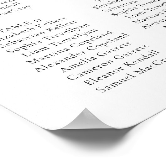 Elegantes Monogramm-Wappen Hochzeitstabelle Poster (Ecke)