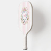 Elegantes Monogramm-Wappen Pickleball Schläger (Links)