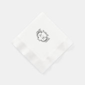 Elegantes Monogramm Wappen Schwarz-Weiß-Hochzeit Serviette (Ecke)