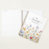 Elegantes Monogramm Wasserfarbe Farbige Wildblume Planer (Anzeige)