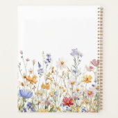 Elegantes Monogramm Wasserfarbe Farbige Wildblume Planer (Rückseite)