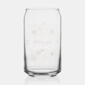 Elegantes Monogramm Wasserfarbe Herbst Wildblumen  Dosenglas (Rückseite)