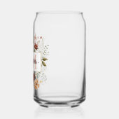 Elegantes Monogramm Wasserfarbe Herbst Wildblumen  Dosenglas (Links)