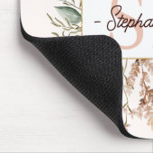 Elegantes Monogramm-Wasserfarben-Herbst-Wildblumen Mousepad (Ecke)
