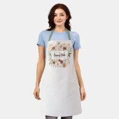 Elegantes Monogramm-Wasserfarben-Herbst-Wildblumen Schürze (Getragen)