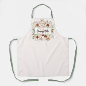 Elegantes Monogramm-Wasserfarben-Herbst-Wildblumen Schürze (Vorderseite)