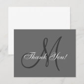 Elegantes Monogramm Wedding | danken Ihnen zu Dankeskarte (Vorne/Hinten)