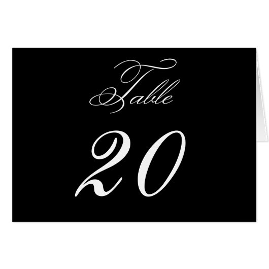 Elegantes Monogramm-Wedding Tischnummer-Karte (Vorderseite (Horizontal))