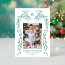 Elegantes Monogramm Weihnachten Handgezeichnetes F