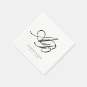 Elegantes Monogramm Weiße Hochzeit  Serviette (Ecke)