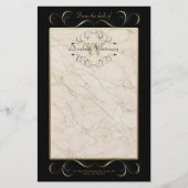 Elegantes Monogramm-weißes Briefpapier (Vorderseite)