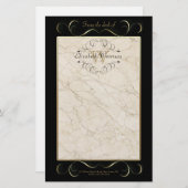 Elegantes Monogramm-weißes Briefpapier (Vorne/Hinten)