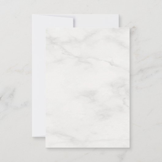 Elegantes Monogramm weißes Marmor-Template modern Mitteilungskarte (Rückseite)