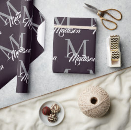 Elegantes Monogramm Wrapping Paper - Personalisier Geschenkpapier