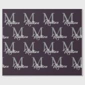 Elegantes Monogramm Wrapping Paper - Personalisier Geschenkpapier (Flach)