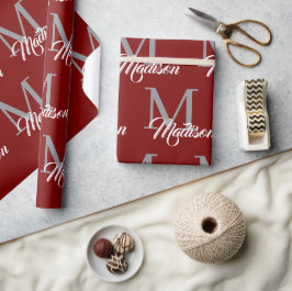 Elegantes Monogramm Wrapping Paper - Personalisier Geschenkpapier