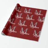 Elegantes Monogramm Wrapping Paper - Personalisier Geschenkpapier (Ungerollt)