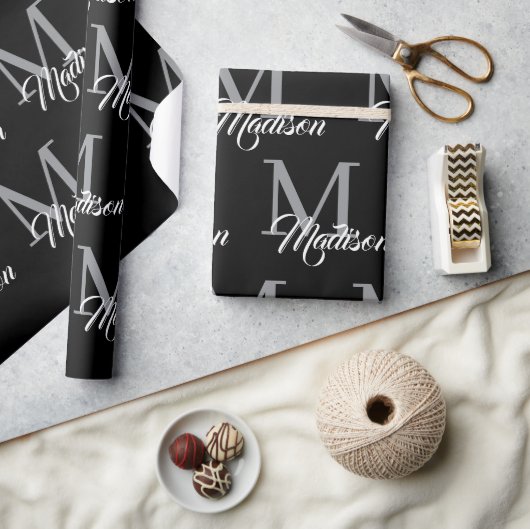 Elegantes Monogramm Wrapping Paper - Personalisier Geschenkpapier (Kunsthandwerk)