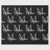 Elegantes Monogramm Wrapping Paper - Personalisier Geschenkpapier (Flach)