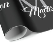 Elegantes Monogramm Wrapping Paper - Personalisier Geschenkpapier (Rolleneckpunkt)