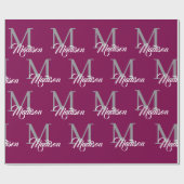 Elegantes Monogramm Wrapping Paper - Personalisier Geschenkpapier (Flach)