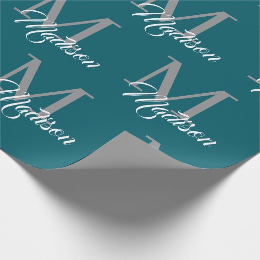 Elegantes Monogramm Wrapping Paper - Personalisier Geschenkpapier (Ecke)
