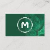Elegantes Monogramm zwei Töne tiefe grüne Kristall Visitenkarte (Vorderseite)