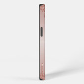 Elegantes monogrammiertes roségold-glitterndes Han iPhone Hülle (Rechte Seite)