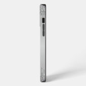 Elegantes, monogrammiertes Silber-Drip-Glitter iPhone Hülle (Linke Seite)