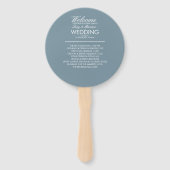 Elegantes monogrammiertes Zweig-Hochzeitsprogramm Fächer (Rückseite)