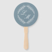 Elegantes monogrammiertes Zweig-Hochzeitsprogramm Fächer (Vorderseite)