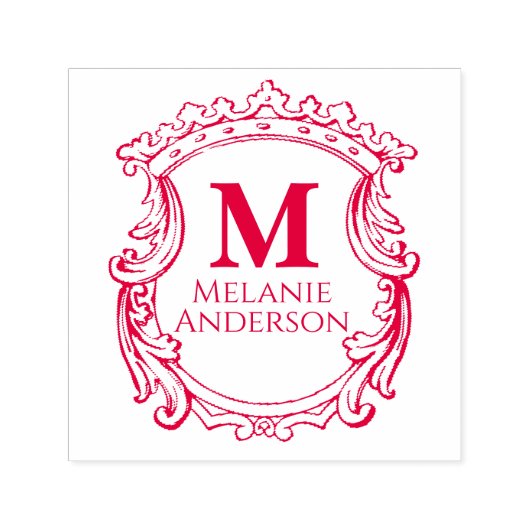 Elegantes Monogrammwappen  Permastempel (Design)