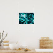 Elegantes Monstera-Blatt-Horizontal-Wandkunstposte Poster (Küche)