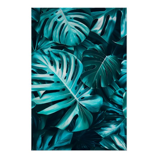 Elegantes Monstera-Blatt-Wandkunst-Poster Poster (Vorderseite)