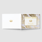 Elegantes Monstera Gilded Gold Wedding Gästebuch (Voll)